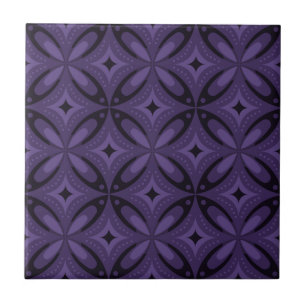 Dunkelviolettes Retro-Muster Fliese
