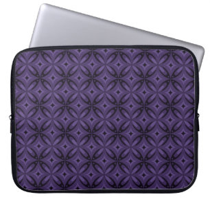 Dunkelviolettes Retro-Muster Laptopschutzhülle