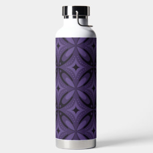 Dunkelviolettes Retro-Muster Trinkflasche