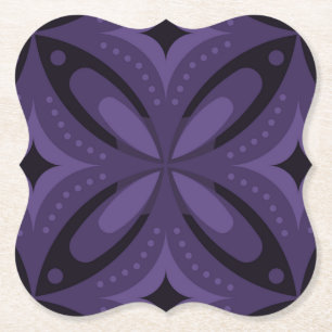Dunkelviolettes Retro-Muster Untersetzer