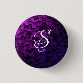 Dunkelviolettes und schwarzes welliges Muster Button