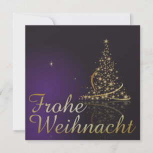 Dunkelviolettes Weihnachtsmotiv mit Weihnachtsbaum Einladung