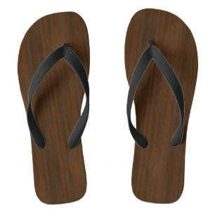 Dunkelwalnussbraun Bambus-Holzkörner-Look Flip Flops