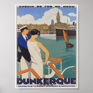 Dunkerque Frankreich Vintage Travel Poster