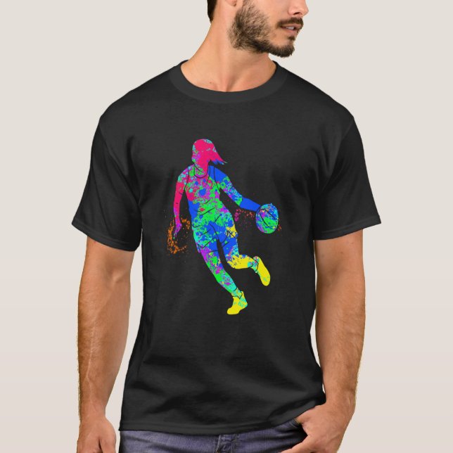 Dunking basketball player basket basketball player T-Shirt (Vorderseite)