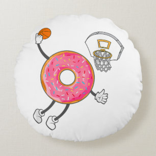 Dunking Donut Hole Food Champ Rundes Kissen