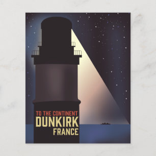 Dunkirchen Leuchtturm Reiseplakat. Fotodruck