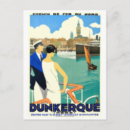 Dünkirchen Stadtbucht, Frankreich, Ehepaar auf dem Postkarte