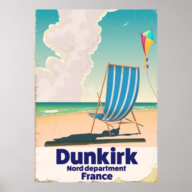 Dunkirk Beach Reiseplakat Poster (Vorne)
