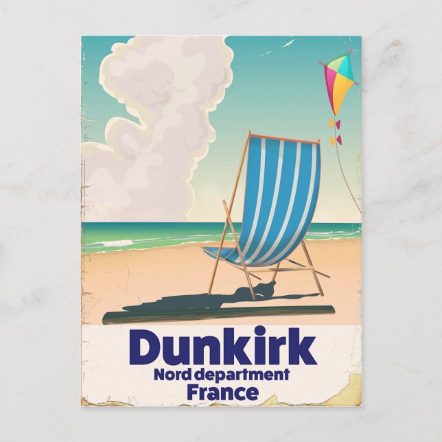 Dunkirk Beach Reiseplakat Postkarte (Vorderseite)