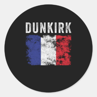 Dunkirk Frankreich Flagge Französisch Souvenir Runder Aufkleber