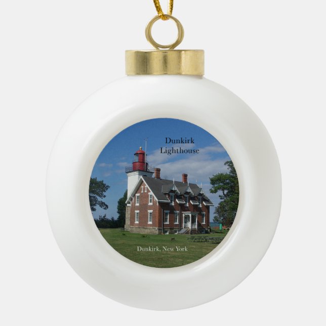 Dunkirk Leuchtturmball oder Schneeflocke Keramik Kugel-Ornament (Vorderseite)