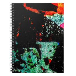 Dunkle abstrakte Spiral-Foto-Notebook, verbreitet  Notizblock