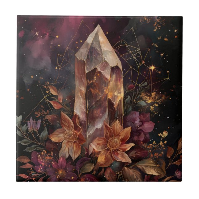 Dunkle Akademie Amethyst Himmelsdesign Fliese (Vorderseite)