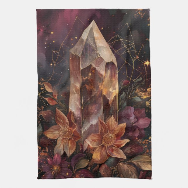 Dunkle Akademie Amethyst Himmelsdesign Geschirrtuch (Vertikal)