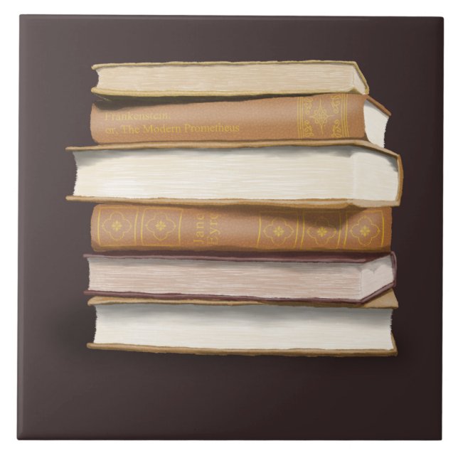 Dunkle Akademie Antike Bücher Fliese (Vorderseite)