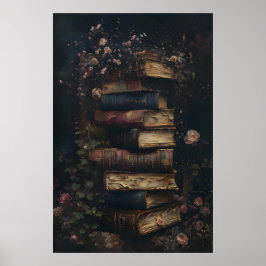 Dunkle Akademie Antiquarische Vintage-Bücher und R Poster