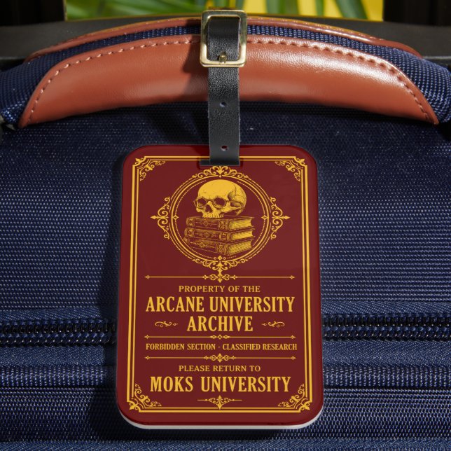 Dunkle Akademie Arcane University Gepäckanhänger (Vorderseite Insitu 2)