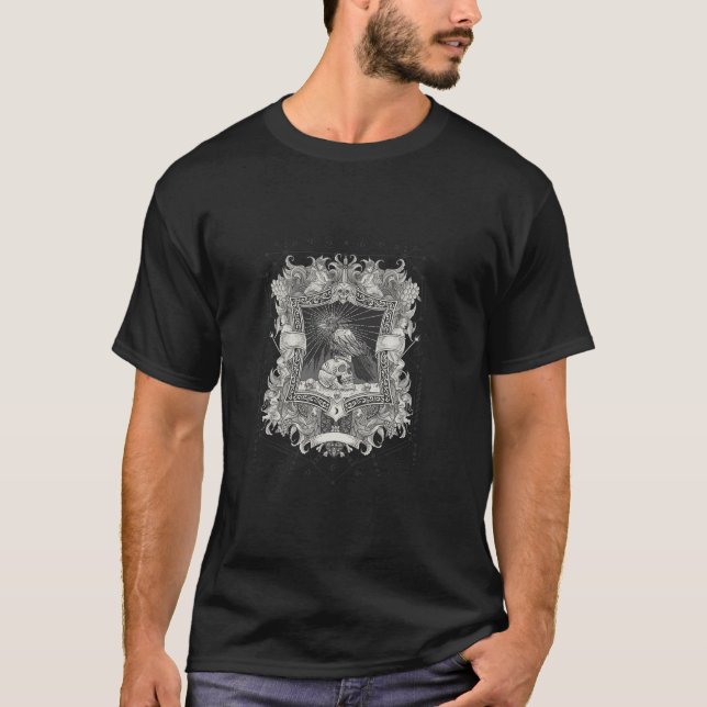 Dunkle Akademie Ästhetik nach dem Leben Crow Vinta T-Shirt (Vorderseite)