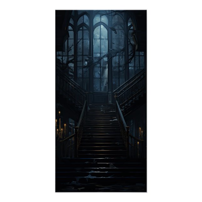 Dunkle Akademie ästhetische Gotische Treppe Hallow Poster (Vorderseite)
