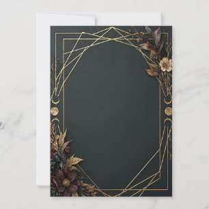Dunkle Akademie-Boho-Hochzeit Einladung