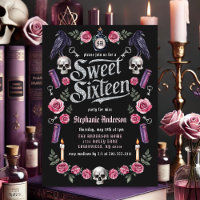 Dunkle Akademie Gothic Silver Floral Sweet 16