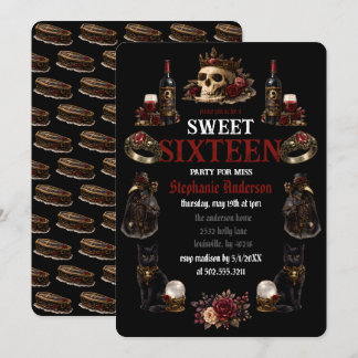 Dunkle Akademie-Gotik Sweet 16 Einladung