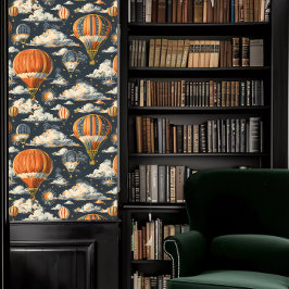 Dunkle Akademie Heißluftballons und Wolken Tapete