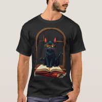 Dunkle Akademie-Katze Leser Buchwurm Aufkleber Vin