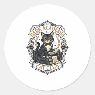 Dunkle Akademie-Katze Vater-Geschenkidee - Dunkle Runder Aufkleber