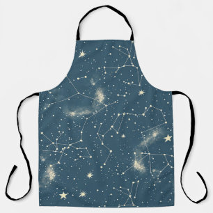 Dunkle Akademie Navy Elfenbein Mond Konstellations Schürze
