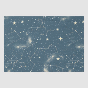 Dunkle Akademie Navy Elfenbein Mond Konstellations Seidenpapier