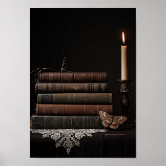 Dunkle Akademie-Stimmungsbücher Kerzenwandkunst Poster