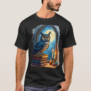 Dunkle Akademie-Uhu-Brille-Leseecke gothic Bibliot T-Shirt