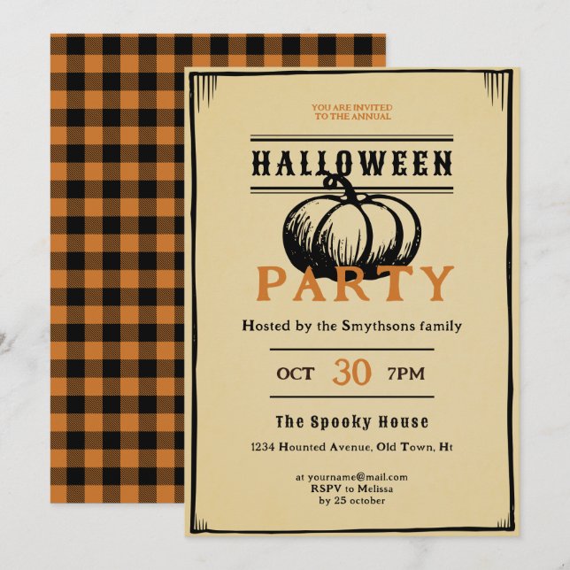 dunkle Akademie Vintag Einladung (Vorne/Hinten)