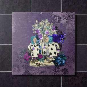 Dunkle Alice Rustikal Tiefes Violett Fliese