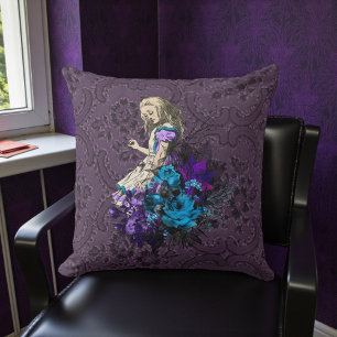Dunkle Alice Rustikal Tiefes Violett Kissen