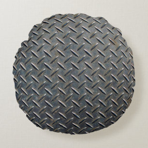 Dunkle Aluminiumliste mit rhombus-Formen Rundes Kissen