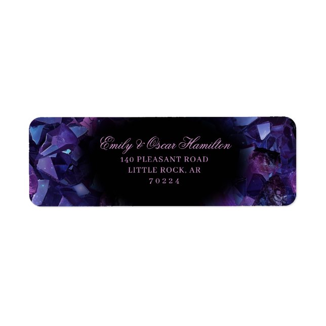 Dunkle Amethyst Boho Hexen Kristalle Rücksendeadre (Vorne)