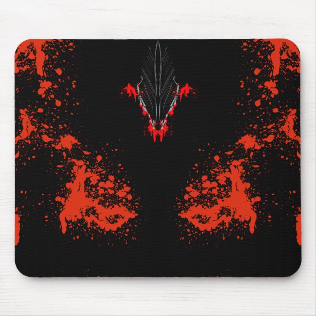 Dunkle Anime-Fantasy-Krähe-und-Dämon-Kunst Mousepad (Vorne)