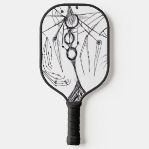 Dunkle Anime-Fantasy-Krähe-und-Dämon-Kunst Pickleball Schläger