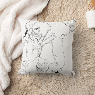 Dunkle Anime-Fantasy-Krähe und Dämonenkunst Kissen