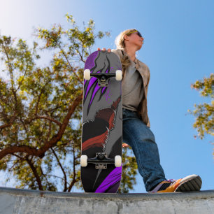 Dunkle Anime-Fantasy-Krähe und Dämonenkunst Skateboard
