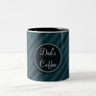 Dunkle Aqua-Marine-Blau-Monogramm-Kaffee-Tasse für Zweifarbige Tasse