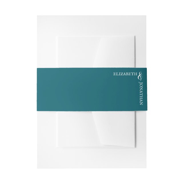 Dunkle Aquamarine moderne Typografie Hochzeit Einladungsbanderole (Vorderseite Beispiel)