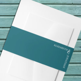 Dunkle Aquamarine moderne Typografie Hochzeit Einladungsbanderole