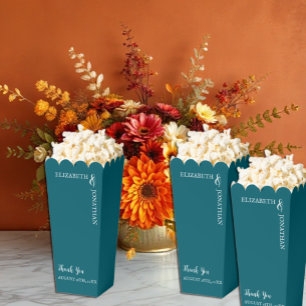 Dunkle Aquamarine moderne Typografie Hochzeit Geschenkschachtel