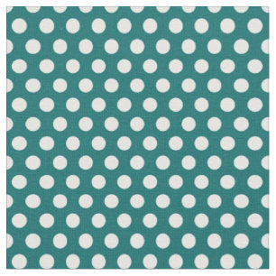 Dunkle Aquamarine Polka Dots Stoff