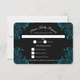 Dunkle Aquamarine Rose Hochzeit RSVP Antwort Einla Einladung