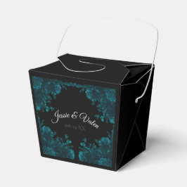 Dunkle Aquamarine Rose Hochzeit TakeOut Gefallen B Geschenkschachtel